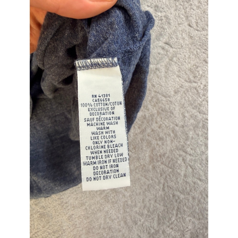 Polo Ralph Lauren Mens V-Neck Long Sleeve T-Shirt Blue Heather‎ Cotton Large L - Picture 8 of 9
